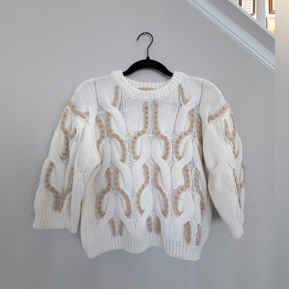 Moon River knit 3/4 sleeve sweater